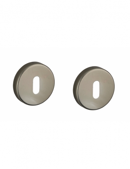 Paire de rosaces Junon, trou de clé, nickelé satiné - THIRARD Rosace