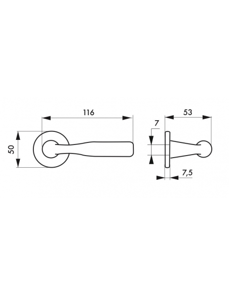 Paire de béquilles Junon pour porte, carré 7mm, nickelé brossée - THIRARD Poignée sur rosace
