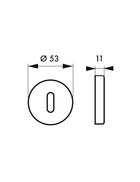 Paire de rosaces, trou de clé, inox - THIRARD Rosace