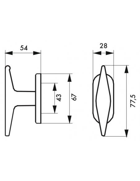 Bouton de fenêtre Leto/Maïa, hauteur 77.5mm, couleur F2 - THIRARD Poignée de fenêtre