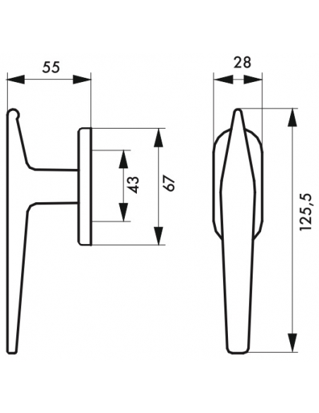 Bouton de fenêtre Leto/Maïa, hauteur 125.5mm, couleur F2 - THIRARD Poignée de fenêtre