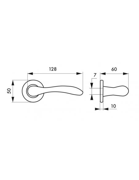 Paire de béquilles pour porte, carré 7mm, laitonnée - THIRARD Poignée sur rosace