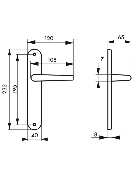 Ensemble de poignées pour porte intérieure Selene sans trou, carré 7mm, entr'axes 195mm, nickelé satiné - THIRARD Poignée