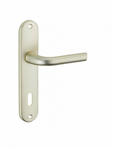 Ensemble de poignées pour porte intérieure Leto trou de clé, carré 7mm, entr'axes 165mm, couleur F2 - THIRARD Poignée
