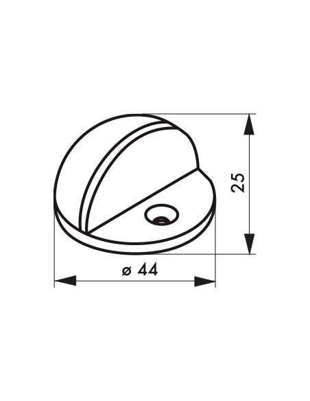 Butoir à visser, fixation au sol, 1/2 boule, Ø44x25mm, satiné - THIRARD Butée de porte