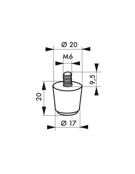 Embout pour arrêt de porte, 180mm - THIRARD Equipement