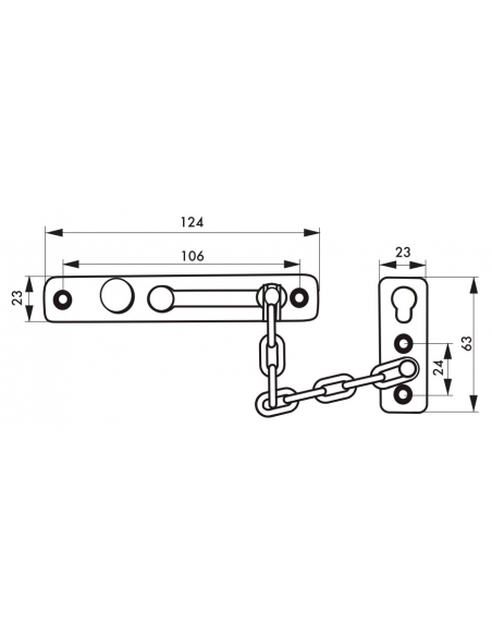 Entrebailleur de porte, chaîne acier, chromé - THIRARD Entrebailleurs de porte