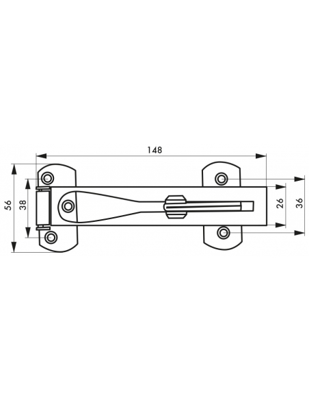 Entrebailleur pour porte d'entrée, taquet d'arrêt, 148mm, inox - THIRARD Entrebailleurs de porte