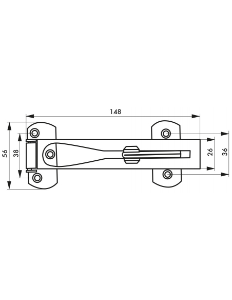 Entrebailleur pour porte d'entrée, taquet d'arrêt, 148mm, chromé - THIRARD Entrebailleurs de porte