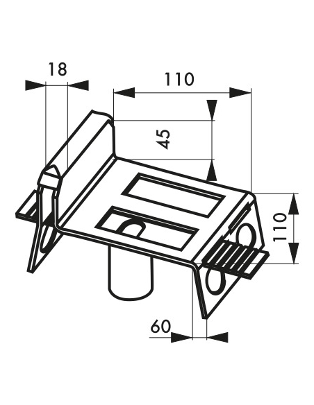 Sabot à sceller pour porte, glissière réglable, acier - THIRARD Equipement