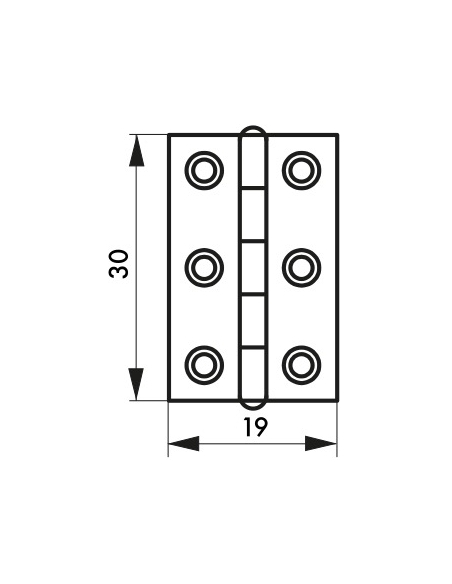 Charnière de porte de meuble / porte légère, 30x19mm, acier - THIRARD Charnière de meuble