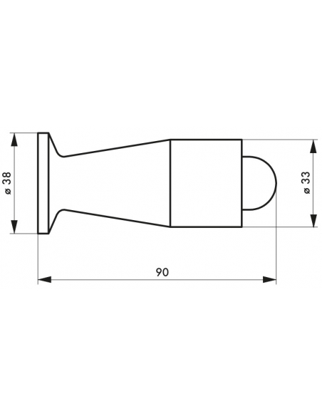 Butoir balustre, fixation au mur, plastique, Ø38x90mm - THIRARD Equipement
