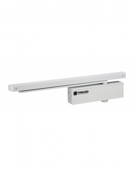 Ferme-porte automatique hydraulique Design force 3, bras coulissant, blanc - THIRARD Ferme porte