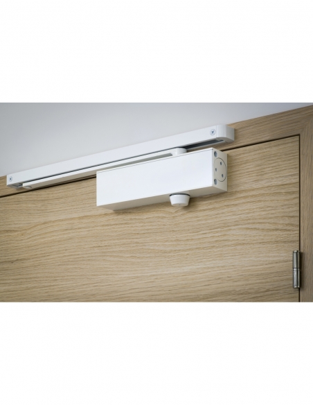 Ferme-porte automatique hydraulique Design force 3, bras coulissant, blanc - THIRARD Ferme porte