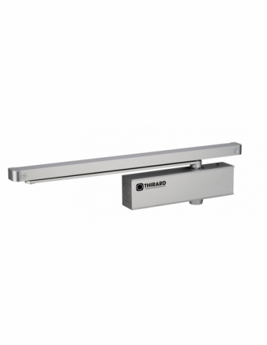 Ferme-porte automatique hydraulique Design force 3, bras coulissant, argent - THIRARD Ferme porte