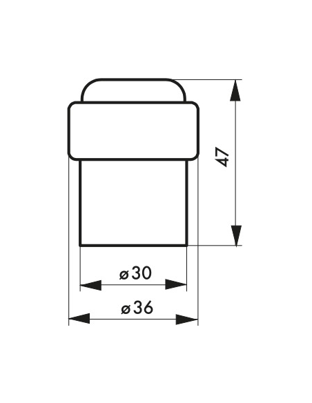 Butoir à visser, fixation au sol, aluminium, Ø38x34,5mm, chromé - THIRARD Butée de porte