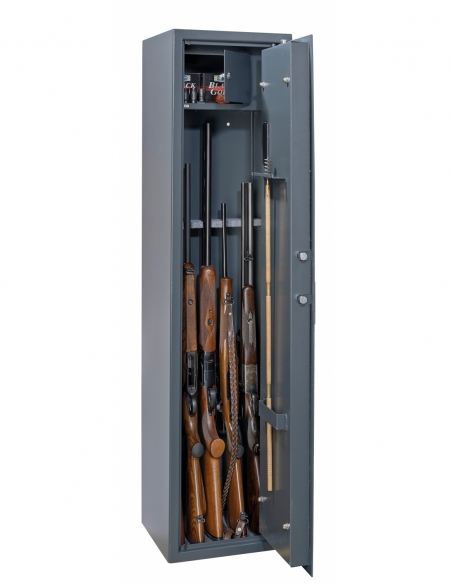Armoire à fusil Cardiff, fermeture électronique à code, 2 pênes, capacité de 5 fusils - THIRARD Coffre fort