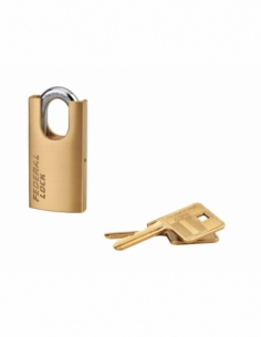 Cadenas à clé Fédéral Lock 510-P, laiton, chantier, anse protégée acier, 40mm, 2 clés - THIRARD Cadenas