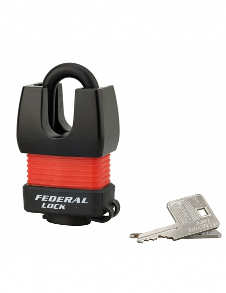 Cadenas à clé Fédéral Lock Docker, extérieur, acier cémenté, double verrouillage, 45mm, 2 clés - THIRARD Cadenas à clé