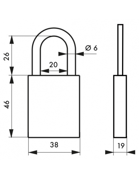 Cadenas à clé Cobble, extérieur, anse inox, 38mm, 2 clés - THIRARD Cadenas