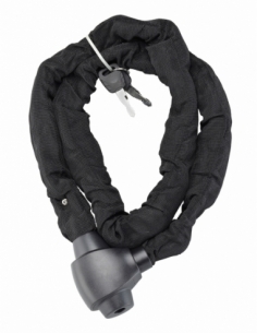 Chaîne acier gainé nylon Loops, vélo, moto, barrières, 1.5m, noir, 2 clés - THIRARD Antivols à clé