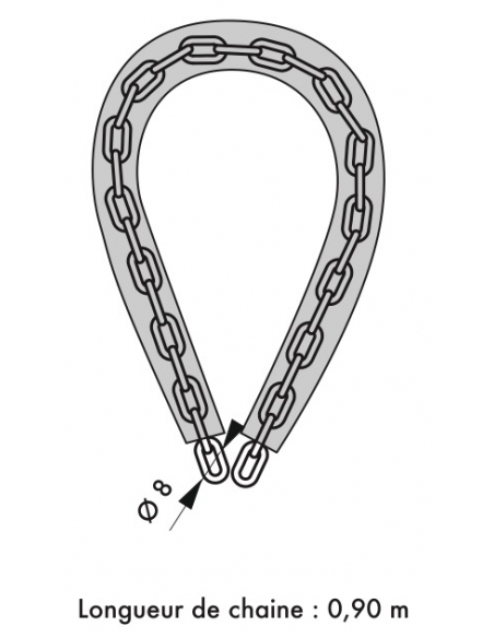 Chaîne acier cémenté zingué Loops, vélo, barrières, Ø 8mm, 0.9m, gaine PVC - THIRARD Chaîne