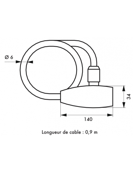 Antivol à combinaison Biker, 5 chiffres, chaîne acier, moto, 0.9m, noir - THIRARD Antivol