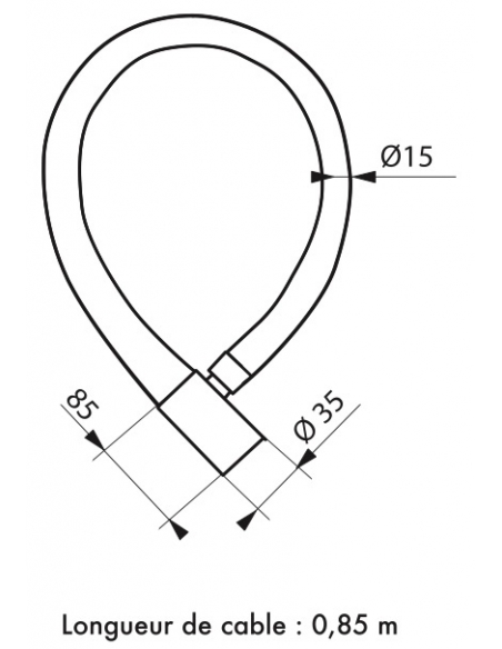 Antivol à clé Scorp, câble acier, moto, 15mmx0.85m, 2 clés, noir - THIRARD Antivol