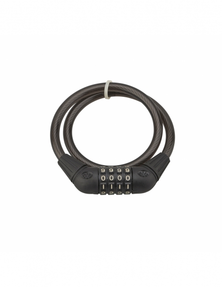 Antivol à combinaison Twisty, 4 chiffres, câble acier, vélo, 10mmx0.65m, noir - THIRARD Antivols à combinaison