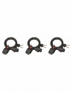 Lot de 3 antivols à clé Twisty, câble acier, vélo, 8mmx1.5m, 2 clés - THIRARD Antivol