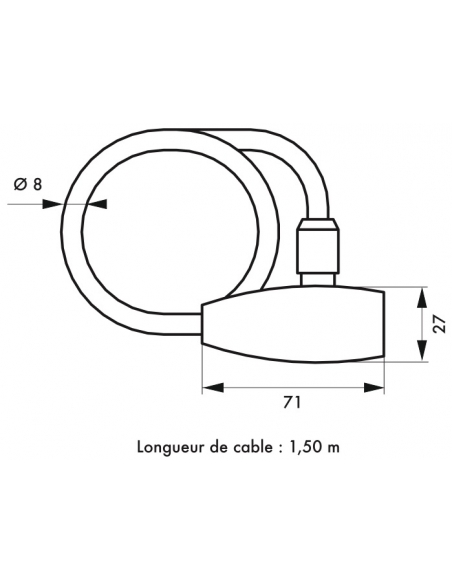 Lot de 3 antivols à clé Twisty, câble acier, vélo, 8mmx1.5m, 2 clés - THIRARD Antivol