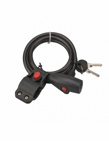 Antivol à clé Twisty, câble acier, vélo, 8mmx1.5m, 2 clés - THIRARD Antivols à clé
