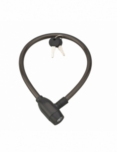 Antivol à clé Twisty, câble acier, vélo, 12mmx0.6m, 2 clés, noir - THIRARD Antivol