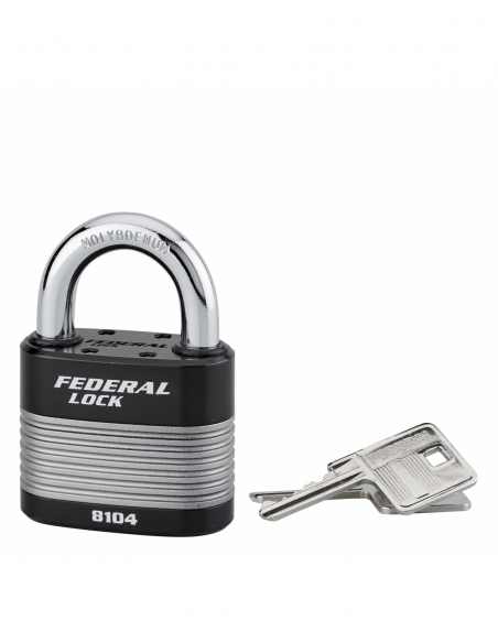 Cadenas à clé Fédéral Lock Protector, extérieur, acier, double verrouillage, 63mm, 2 clés - THIRARD Cadenas