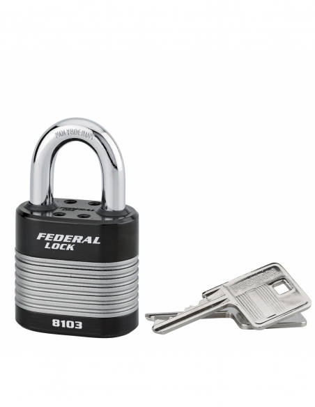 Cadenas à clé Fédéral Lock Protector, extérieur, acier, double verrouillage, 50mm, 2 clés - THIRARD Cadenas