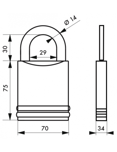 Cadenas 740 sans cylindre, chantier, acier cémenté - THIRARD Cadenas