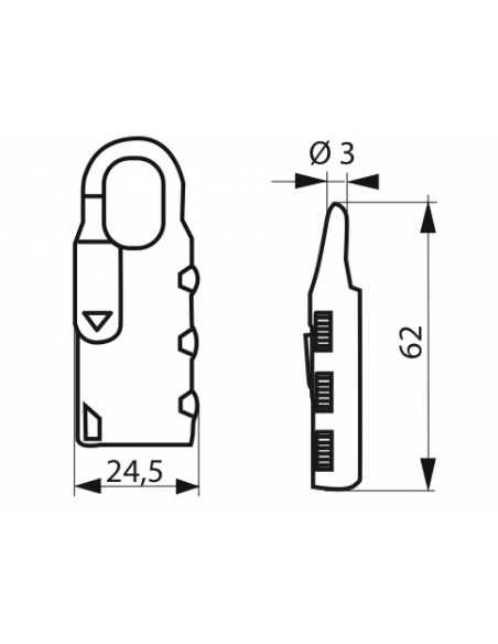 Cadenas à combinaison Nomad rectangle, 3 chiffres, intérieur, anse acier, 30mm - THIRARD Cadenas à combinaison