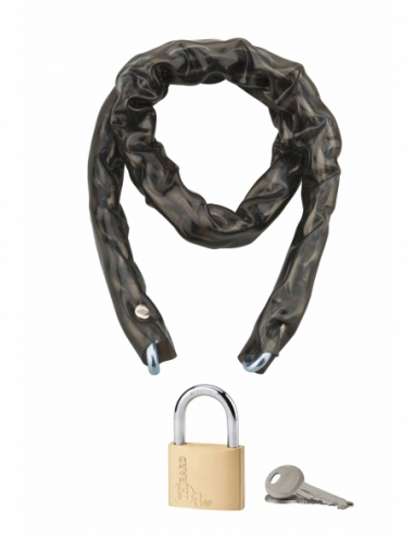 Chaine gainee à clé PVC Loops, vélo, barrières, Ø6mm, 0.9m, cadenas 40mm, 2 clés - THIRARD Antivol
