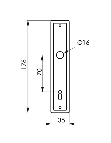 Plaque d'entrée pour serrure encastrable à clé, aluminium - THIRARD Poignée sur rosace