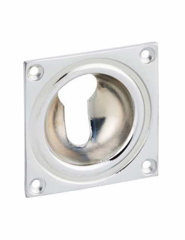 Entrée à cuvette trou de cylindre, 60x60mm, laiton chromé - THIRARD Entrée à cuvette