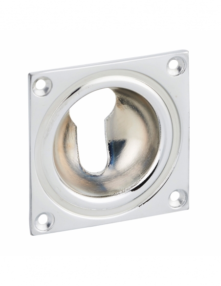 Entrée à cuvette trou de cylindre, 60x60mm, laiton chromé - THIRARD Entrée à cuvette