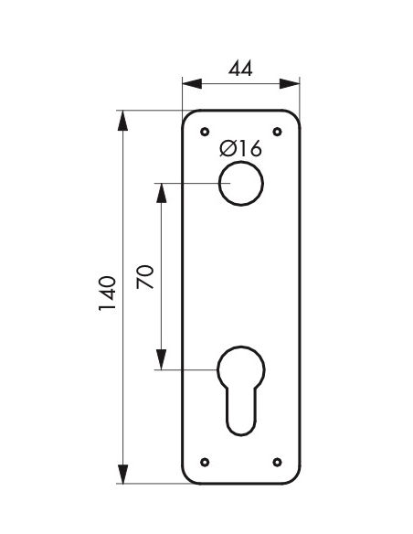 Plaque d'entrée pour serrure encastrable trou de cylindre - THIRARD Plaque de propreté
