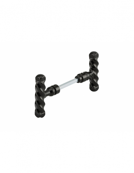 Paire de boutons torsadés pour porte, carré 6 mm, fourreau adaptateur 7mm, laqué noir, 1 portée - THIRARD Bouton