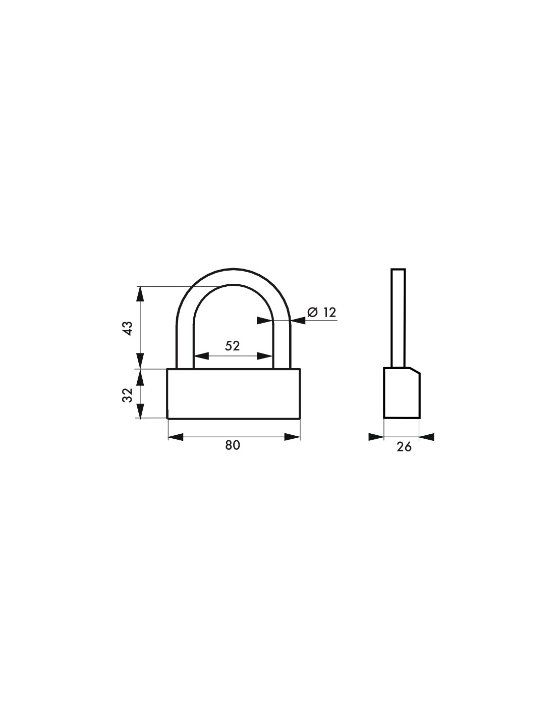 Cadenas en laiton 80mm – SOFICLEF