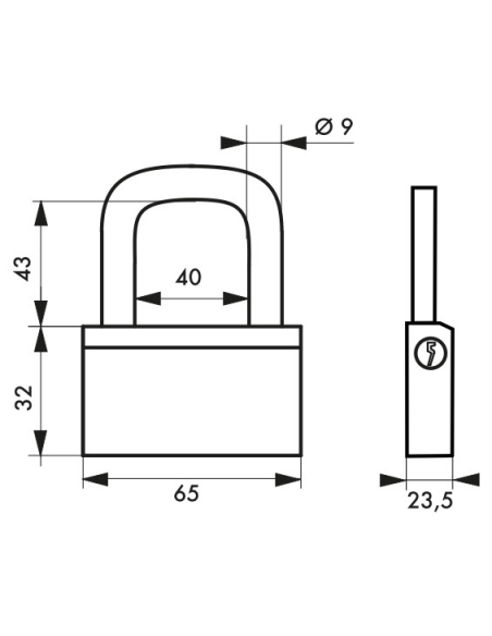 Cadenas à clé Nautic, laiton, intérieur, anse acier, 65mm, 3 clés - THIRARD Cadenas