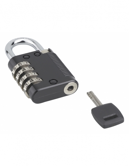 Cadenas à combinaison Compact 04 sur clé passe, 4 chiffres, intérieur, anse acier, 40mm, noir - THIRARD Cadenas