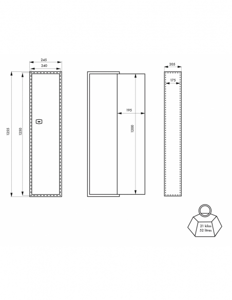 Armoire à fusils Durban, fermeture par clé, 2 pênes, capacité de 3 fusils - THIRARD Armoire à fusils