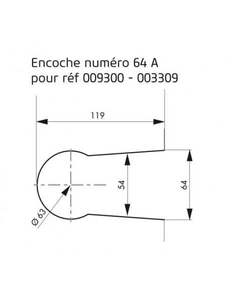 Boitier de serrure de milieu en applique à double entrée pour porte verre, réversible, avec béquille, 154x72mm, chromé - THIR...