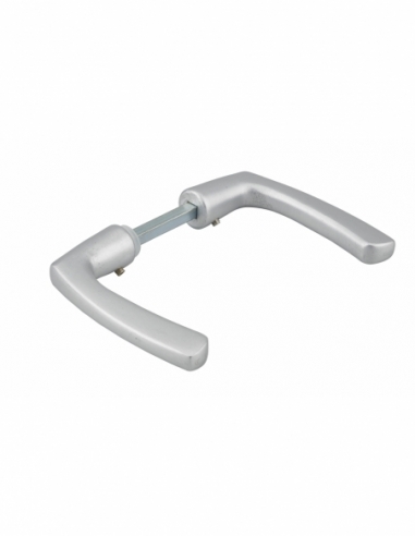 Paire de béquilles pour porte, carré 7x110mm, 1 portée, argent - THIRARD Béquille