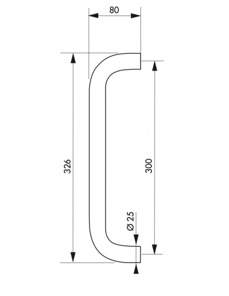 Barre de tirage entr'axe 300mm, inox - THIRARD Poignée de porte battante